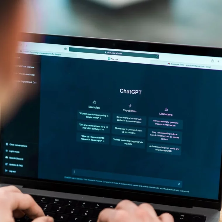 Opened ai chat on laptop